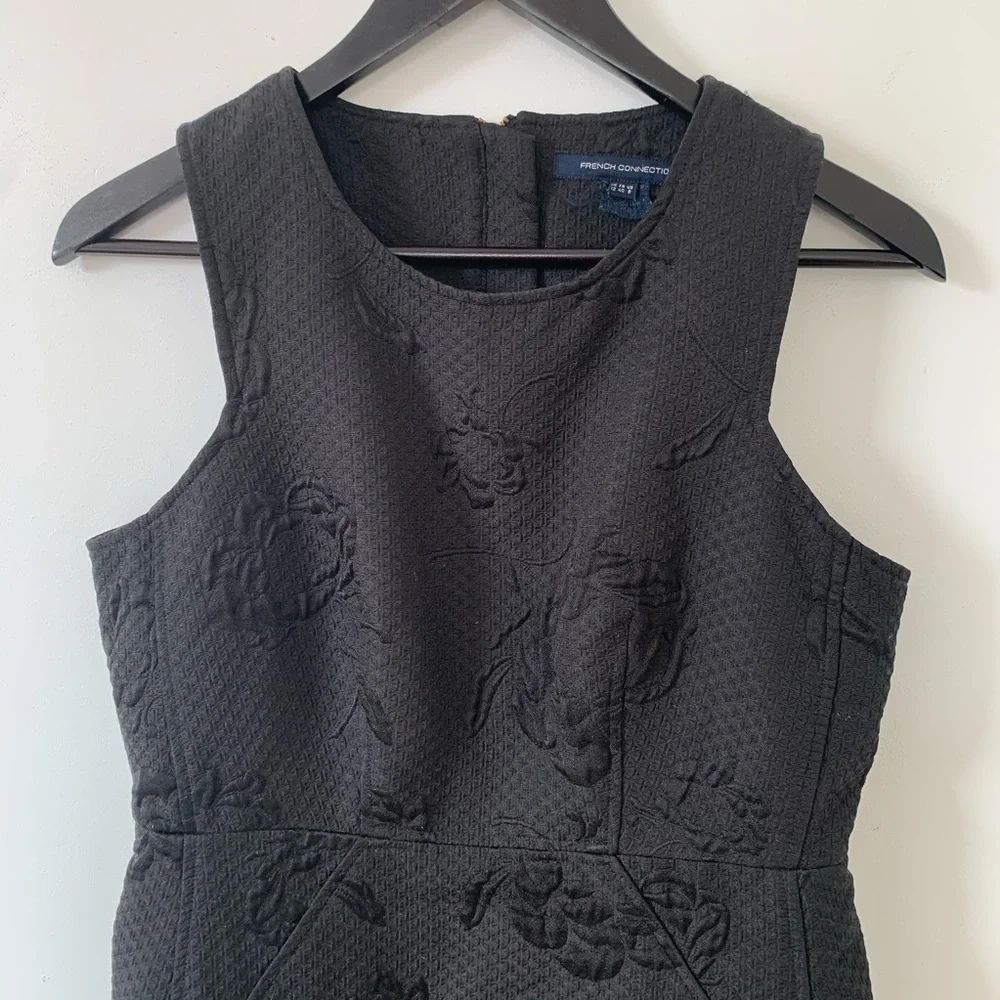 French Connection Black Textured Sheath Dress - Picture 4 of 8